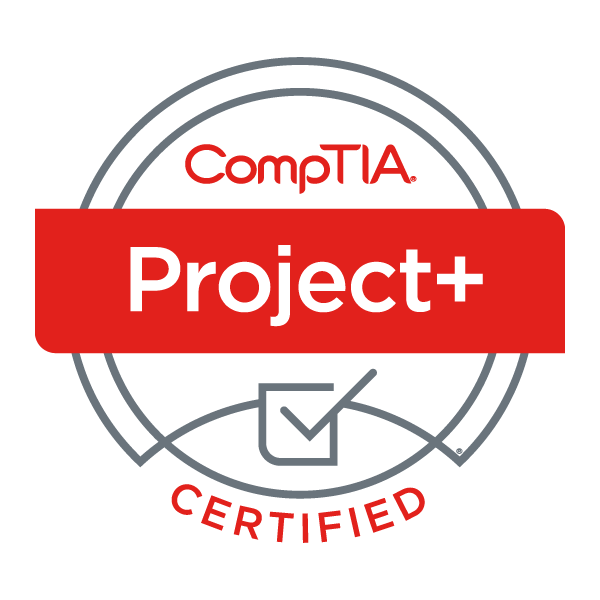 graphic of certification badge for comptia project+