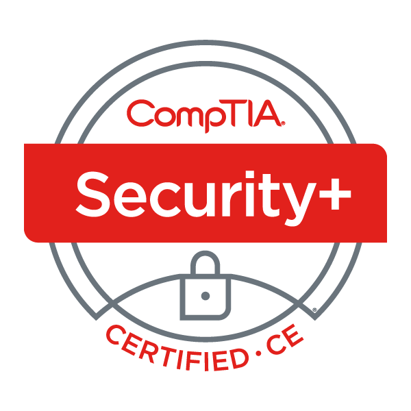 graphic of certification badge for comptia security+